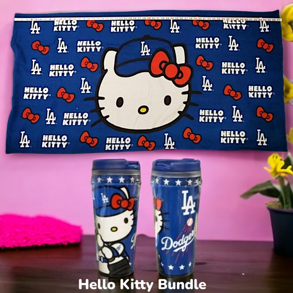 Hello Kitty Los Angeles Dodgers Towel and Tumble Bundle - Picture 1 of 11